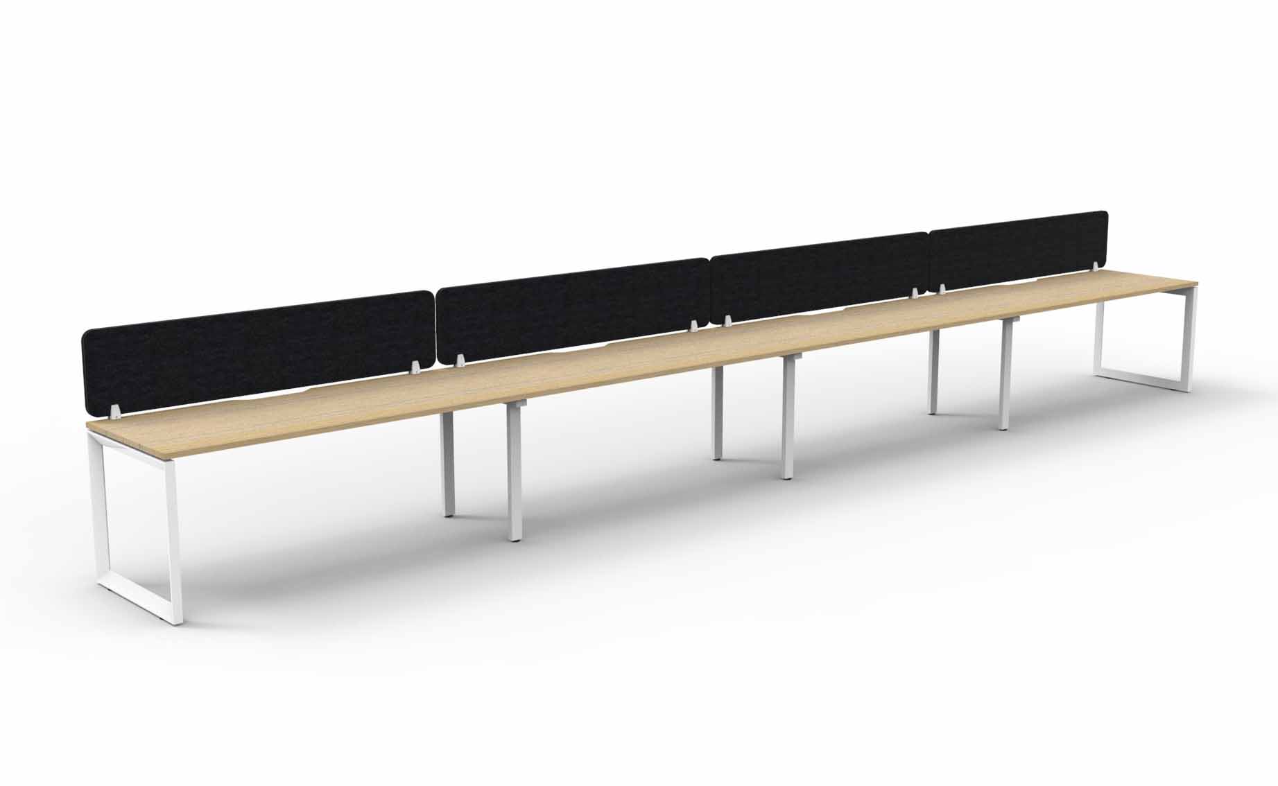 Loop 4 Person Single Sided Workstation - with Eco Screen